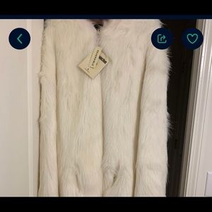 COPY - New with tags beautiful hooded white faux  fur coat